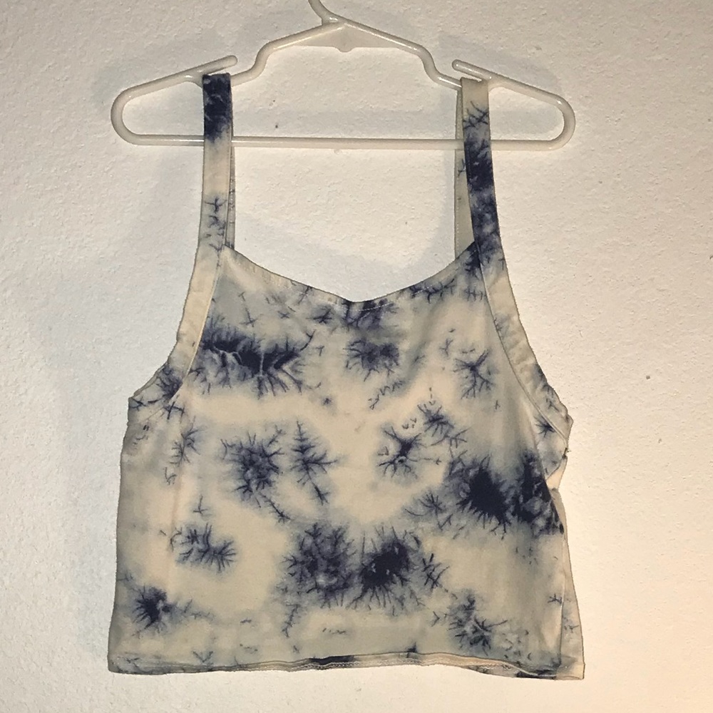 White/Blue Crop Top